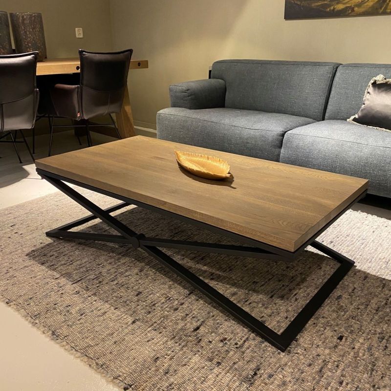 salontafel x frame metaal hout rotated 5a8d89b8 Woonwinkel outlet Wessels Wonen