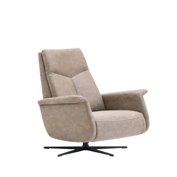 Stijlvolle design relaxfauteuil met hoge rug en lichtgrijze bekleding