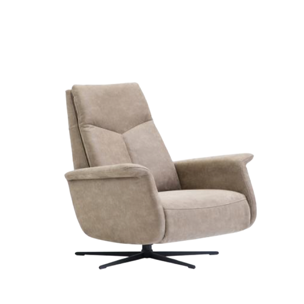 Stijlvolle design relaxfauteuil met hoge rug en lichtgrijze bekleding