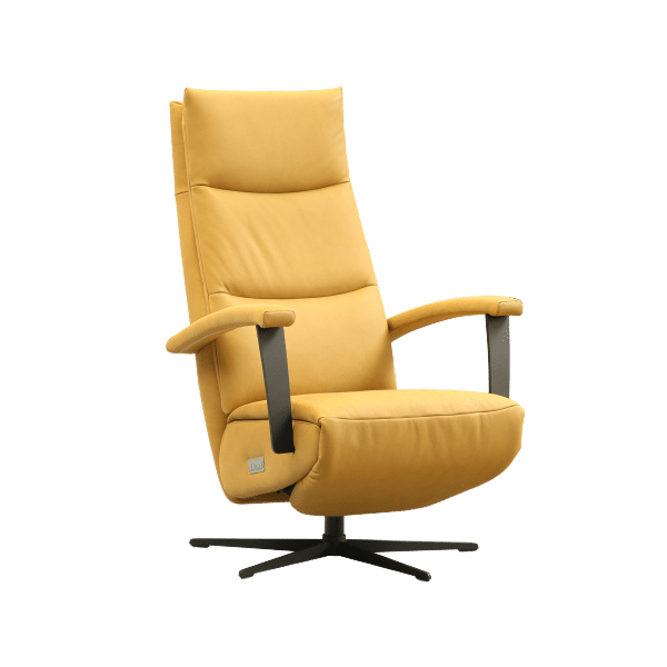 Mosterdgele relaxfauteuil leer