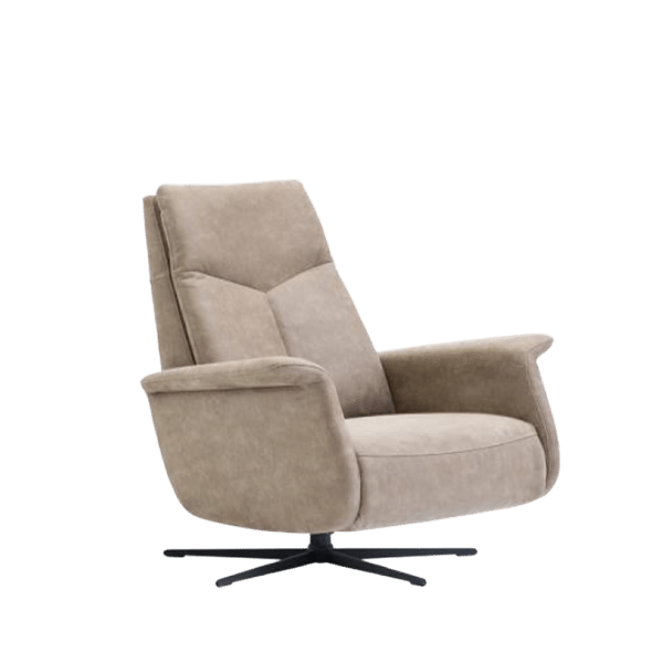 Stijlvolle design relaxfauteuil met hoge rug en lichtgrijze bekleding